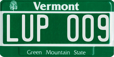 VT license plate LUP009