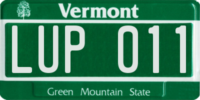 VT license plate LUP011