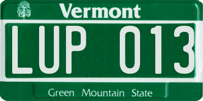 VT license plate LUP013