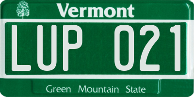 VT license plate LUP021