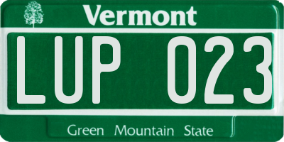 VT license plate LUP023