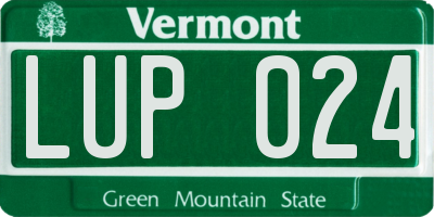 VT license plate LUP024