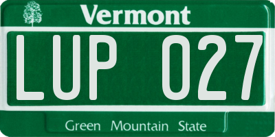 VT license plate LUP027