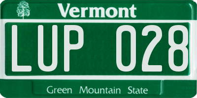 VT license plate LUP028