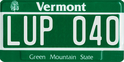 VT license plate LUP040