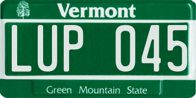VT license plate LUP045