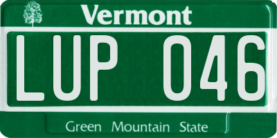 VT license plate LUP046