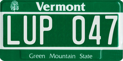 VT license plate LUP047