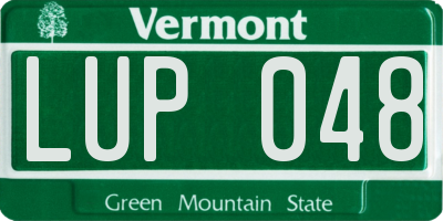 VT license plate LUP048