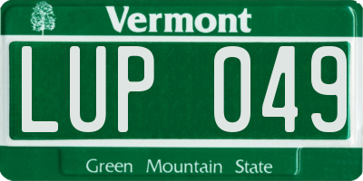 VT license plate LUP049
