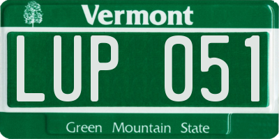 VT license plate LUP051