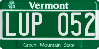 VT license plate LUP052