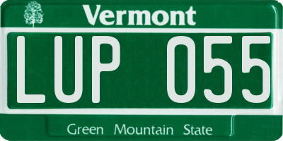 VT license plate LUP055