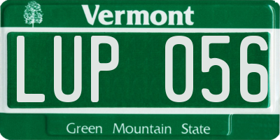 VT license plate LUP056