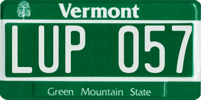 VT license plate LUP057