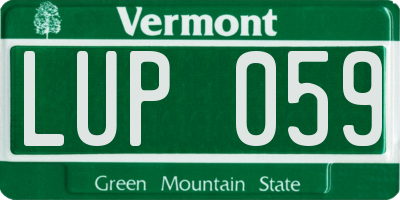 VT license plate LUP059