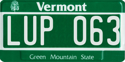 VT license plate LUP063