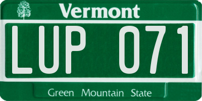 VT license plate LUP071