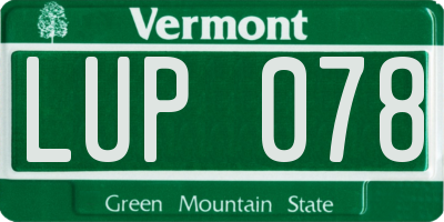VT license plate LUP078