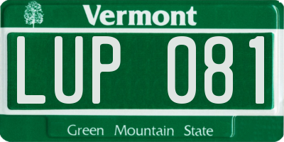 VT license plate LUP081