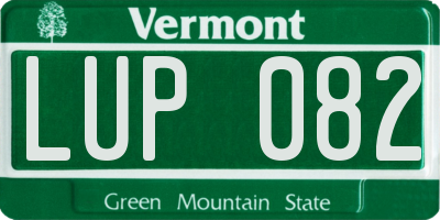 VT license plate LUP082