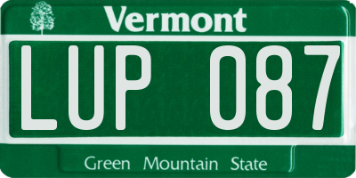 VT license plate LUP087