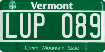 VT license plate LUP089