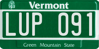 VT license plate LUP091