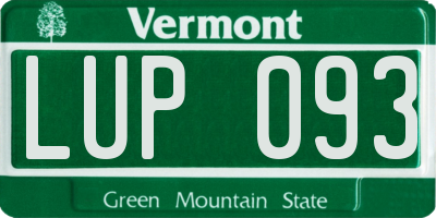 VT license plate LUP093