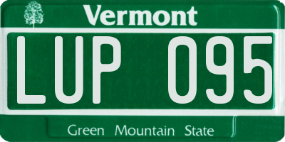 VT license plate LUP095