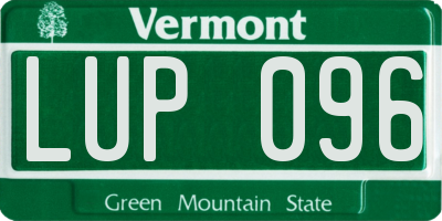 VT license plate LUP096
