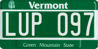 VT license plate LUP097