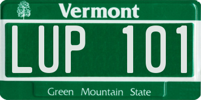VT license plate LUP101
