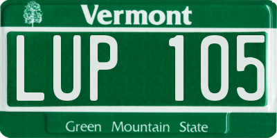 VT license plate LUP105