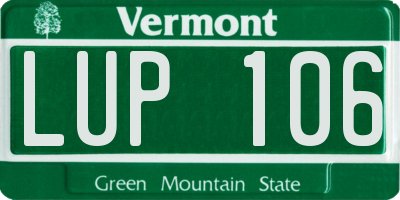 VT license plate LUP106