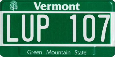 VT license plate LUP107