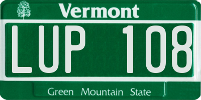 VT license plate LUP108