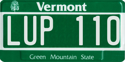 VT license plate LUP110