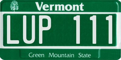VT license plate LUP111