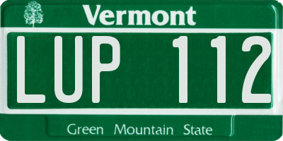 VT license plate LUP112