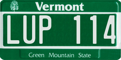 VT license plate LUP114