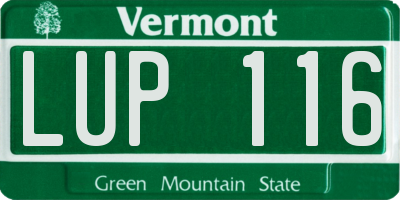 VT license plate LUP116