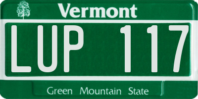 VT license plate LUP117