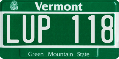 VT license plate LUP118