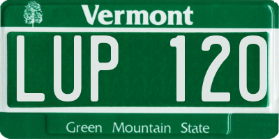 VT license plate LUP120
