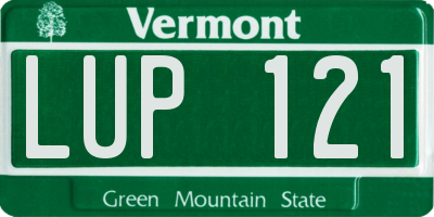VT license plate LUP121