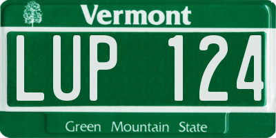 VT license plate LUP124