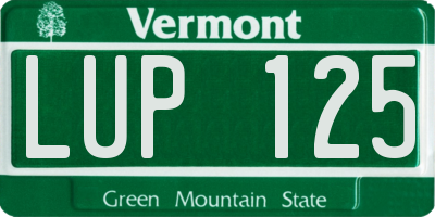 VT license plate LUP125