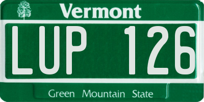 VT license plate LUP126