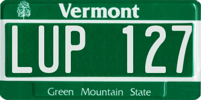 VT license plate LUP127